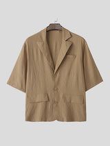 Mens Solid Textured Casual Blazer SKUL09686