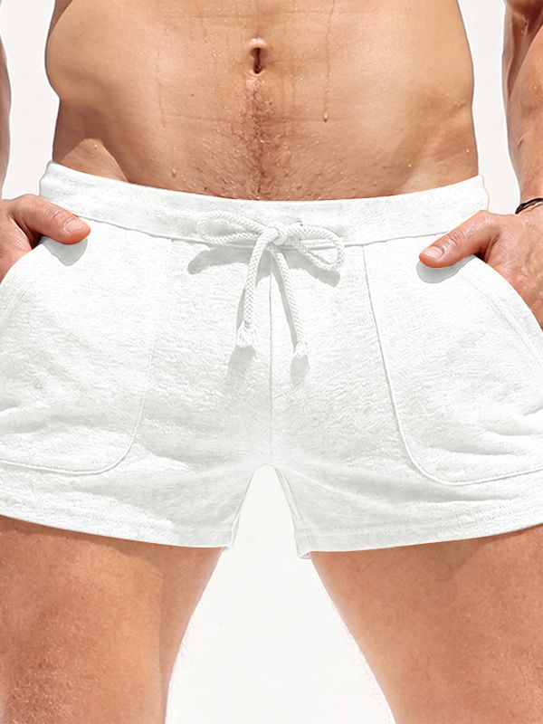 Men's Beach Vacation Drawstring Elastic Waist Beach Gym Casual Short SKUL66983