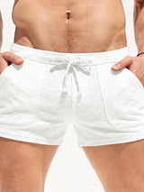 Men's Beach Vacation Drawstring Elastic Waist Beach Gym Casual Short SKUL66983
