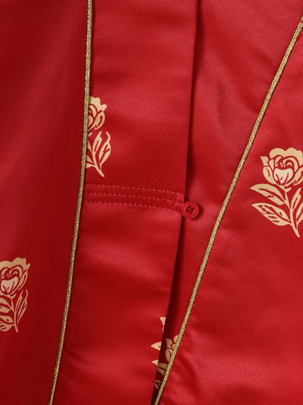 Men's Deconstructed Rose Print Half Sleeve Cardigan SKUL36314