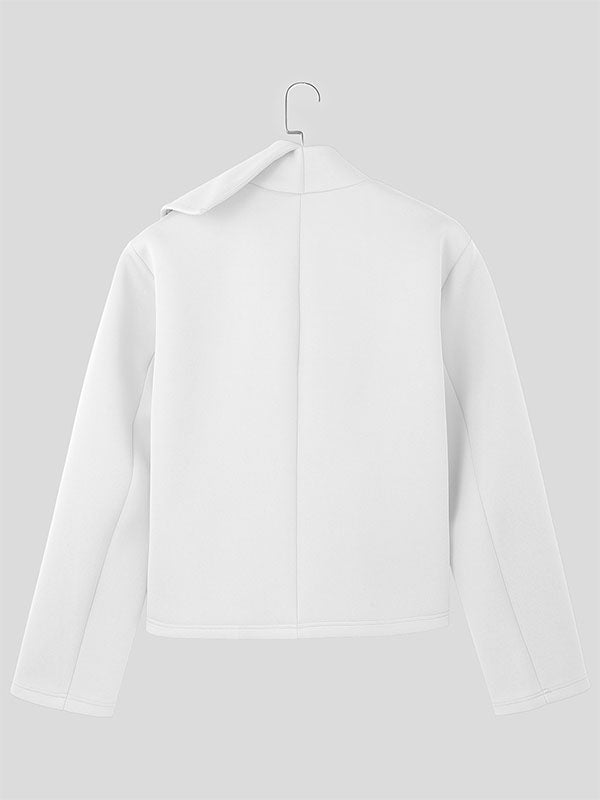 Mens Solid Color Casual Long Sleeve Jacket SKUK95555