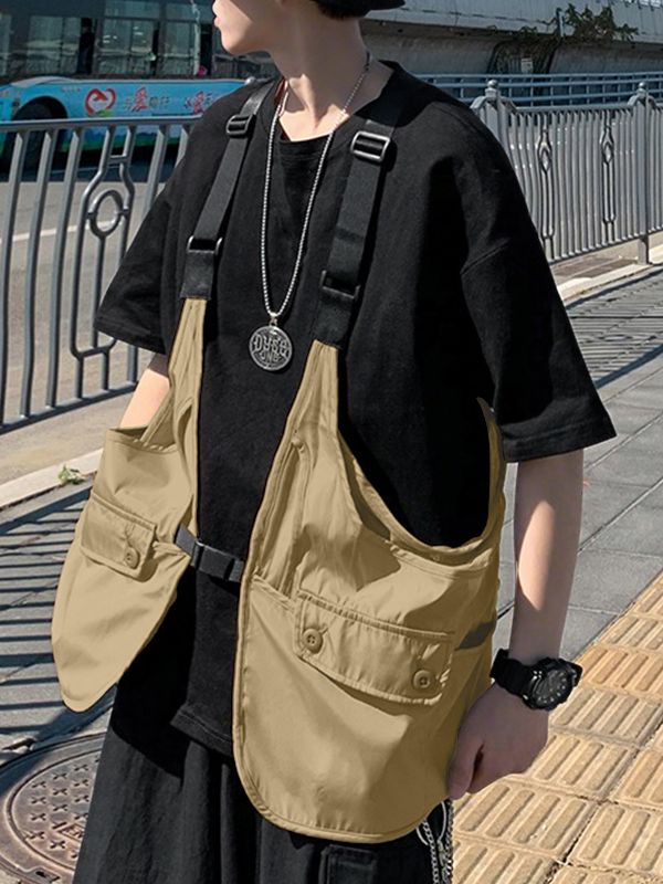 Men's Functional Style Large Pocket Sleeveless Outer Waistcoat SKUL37762