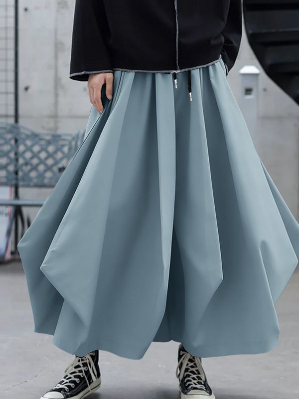 Men's Deconstructed Pleated Loose Fit Wide Leg Pant SKUL48593