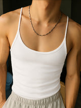 Mens Solid Color Knit Casual Tank SKUL18717