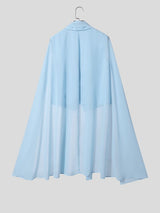 Men's Avant-Garde Runway Cropped Long Sheer Cape Waistcoat SKUL56322