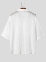Men's Plain Sheer Mesh Short Sleeve Shirt SKUL11911