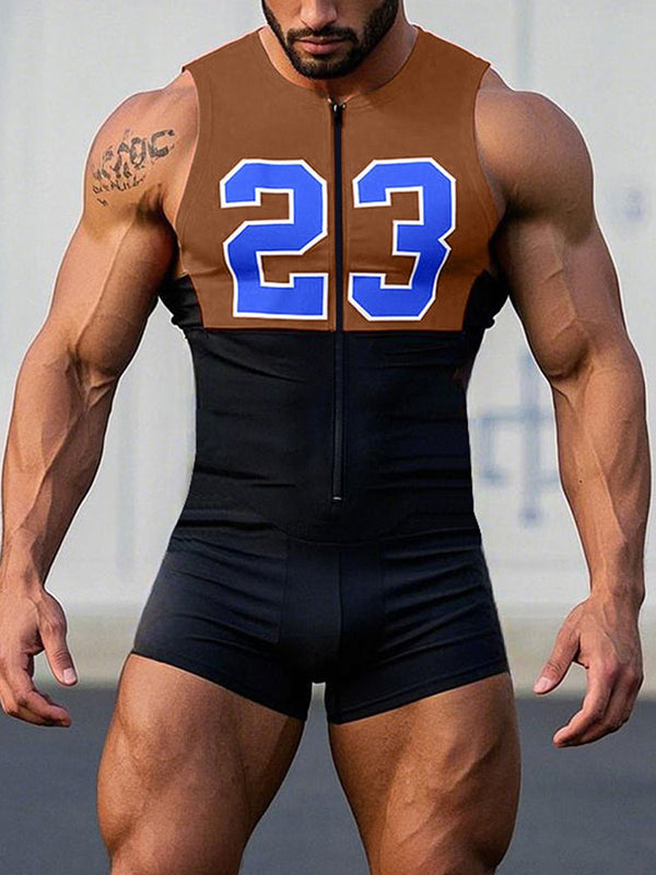 Mens Digital Print Colorblock Bodysuit SKUK99779