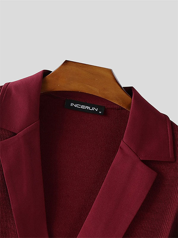 Men's Solid Color Knit Long Sleeve Sweater SKUL31942