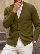 Men's Smart Casual Commute Collarless Knit Cardigan SKUL79229