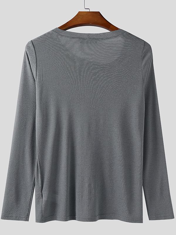 Men's Solid Color Basic Casual T-shirt SKUL34189