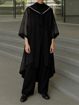 Men's Sheer Mesh Sailor Collar Two Pieces Outfit SKUL39032