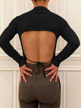 Men's Back Cutout Long Sleeve T-shirt SKUL44012