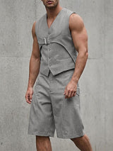 Men's Avant-Garde Deconstructed Buckled Two Pieces Outfit SKUL66877