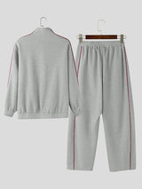 Men's Sport Style Contrast Trim Two Pieces Outfit SKUL48664