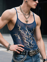 Mens Slightly Sheer Mesh Casual Tank SKUL23540