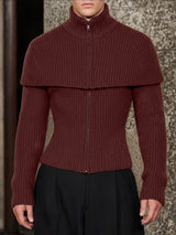 Men's Textured Zip Long Sleeve Sweater SKUL36511