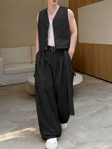 Mens Solid Color Casual Two Pieces Outfit SKUL15142