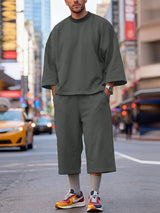 Men's City Boy Minimalist Oversized Dropped Shoulder Two Pieces Outfit SKUL75665