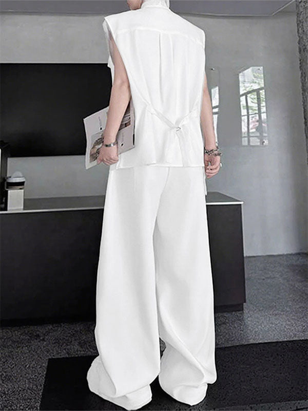 Men's Solid Color Casual Two Pieces Outfit SKUL26990