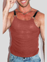 Mens Striped Textured Fitted Sleeveless Tank SKUL01119