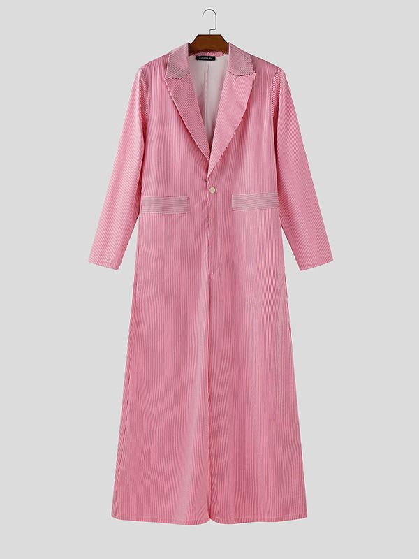 Men's Casual Striped Long Sleeve Jumpsuit SKUL30774