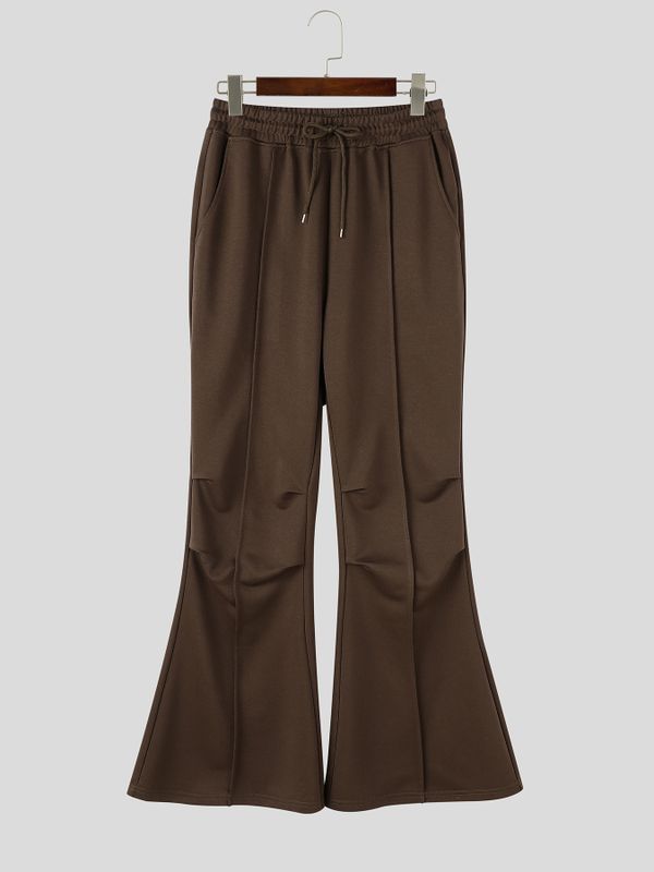 Men's Clean Fit Retro Heavyweight Drape Bell Bottom Full Length Pant SKUL84044