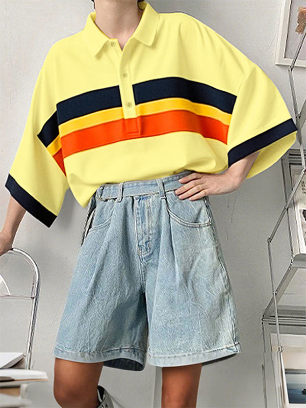 Men's Contrast Stripe Half Sleeve Shirt SKUL28481