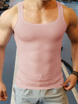 Mens Solid Color Sporty Sleeveless Tank SKUK90395