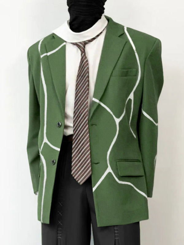 Men's Contrast Stripe Casual Long Sleeve Blazer SKUL28340