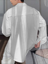 Men's Solid Color Casual Long Sleeve Shirt SKUL37259