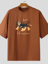 Men's Dog Print Short Sleeve T-Shirt SKUL38868
