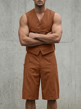 Men's Avant-Garde Deconstructed Buckled Two Pieces Outfit SKUL66877