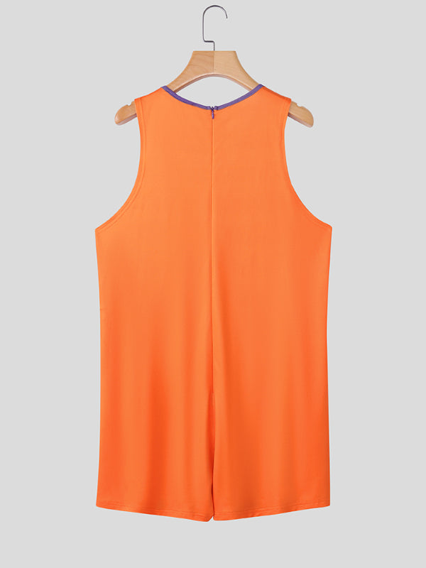 Men's Number Print Colorblock Bodysuit SKUL18798