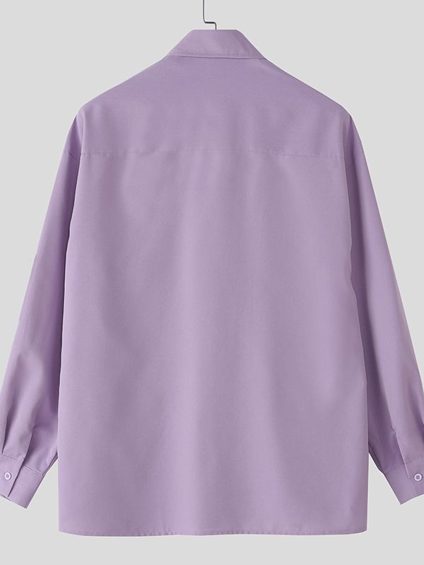 Men's Plaid Tie Long Sleeve Shirt SKUL36327