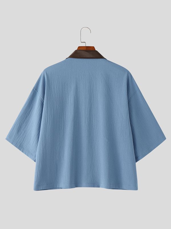 Men's Solid Color Utility Short Sleeve Shirt SKUL58671