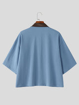 Men's Solid Color Utility Short Sleeve Shirt SKUL58671