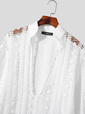 Mens Lace Hollow Out Long Sleeve Robe SKUK27765