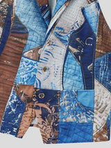 Men's Vintage Patchwork Print Lapel Collar Button Up Waistcoat SKUL69518