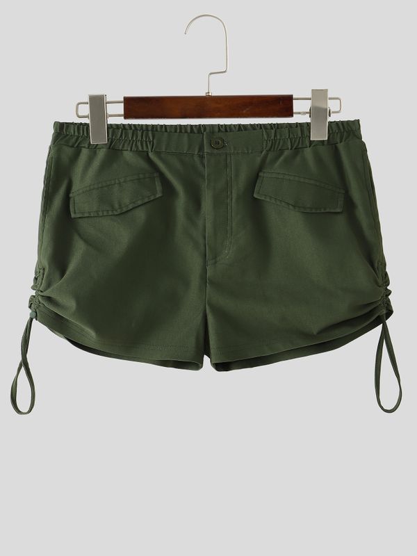 Men's Beach Party Utility Ruched Side Drawstring Micro Cargo Short SKUL78968