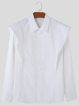 Mens Minimalist Solid Color Long Sleeve Shirt SKUK77273