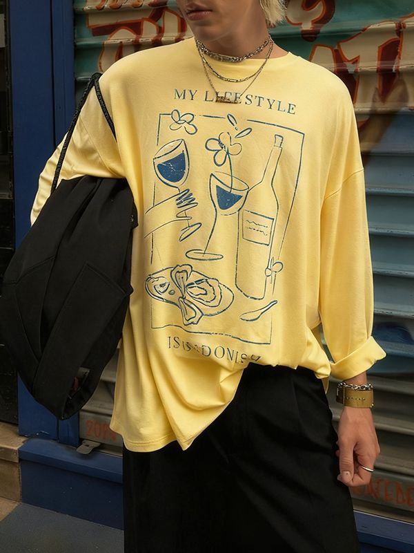 Men's Casual Print Long Sleeve T-shirt SKUL42792