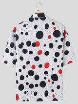 Mens Irregular Polka Dot Half-Sleeve Shirt SKUK74222