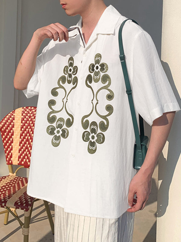 Men's Floral Print Short Sleeve Shirt SKUL21004