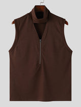 Mens Solid Knit Textured Sleeveless Vest  SKUK63276