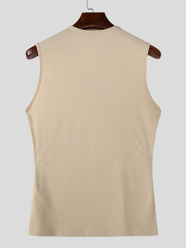 Mens Cross Design Knit Sleeveless Tank SKUK79287