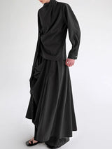 Men's Solid Deconstructed Casual Two Pieces Outfit SKUL28244