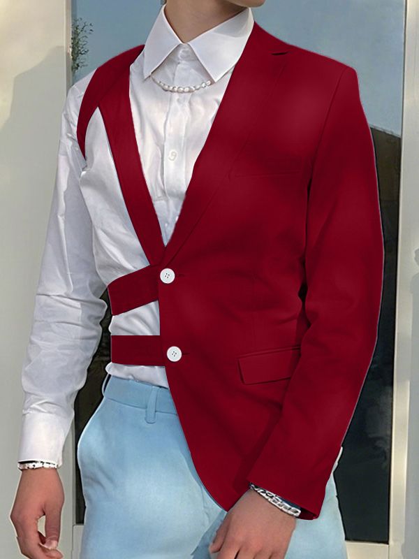 Men's Deconstructed One Shoulder Casual Blazer SKUL37695