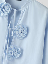 Men's Floral Tie Decoration Long Sleeve Shirt SKUL47644