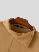 Men's Deconstructed Asymmetrical Collar Long Sleeve Shirt SKUL36676