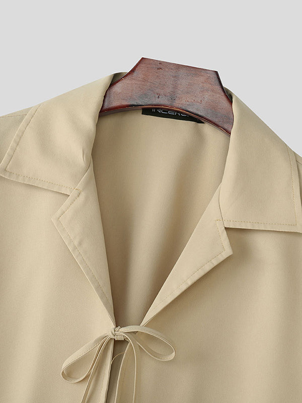 Mens Casual Drawstring Short Sleeve Shirt SKUL08520